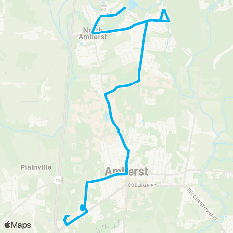 PVTA Puffers Pond / Stop and Shop map