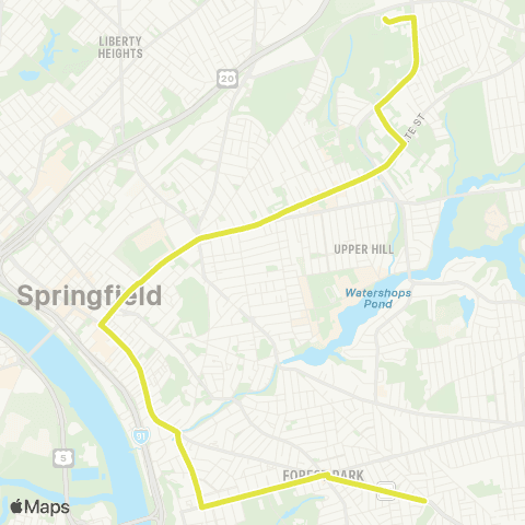 PVTA Tripper 1 Helper Service map