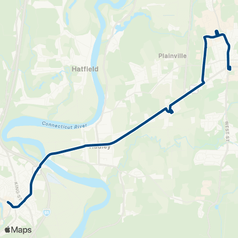 PVTA Northampton / Hadley / Amherst map