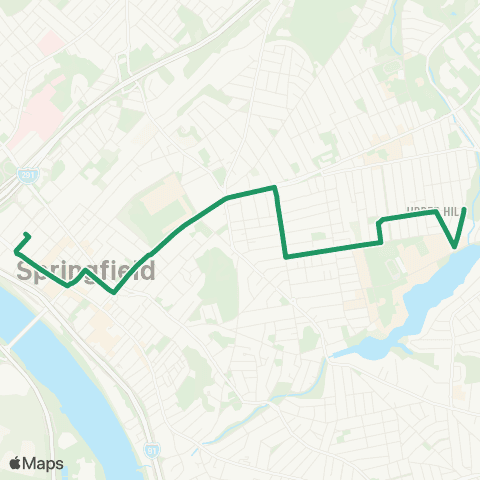 PVTA Spfld Plaza via Liberty / King-Westford map