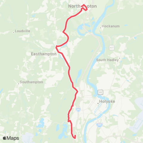 PVTA Northampton / Easthampton / HCC map