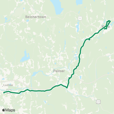 PVTA Ware Shuttle map