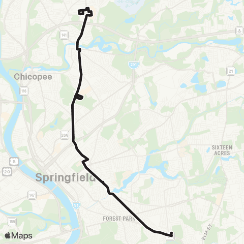 PVTA Inner Crosstown map