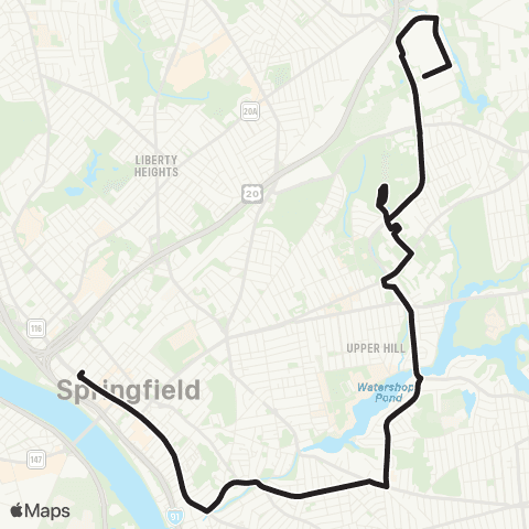 PVTA Mid City Crosstown map