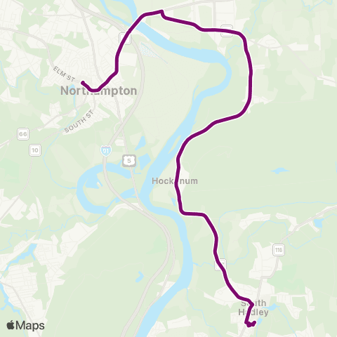 PVTA Smith / Mount Holyoke Express map