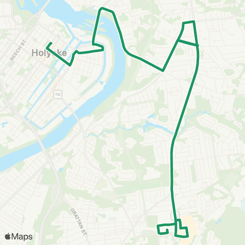 PVTA Holyoke-Montcalm-Chicopee map
