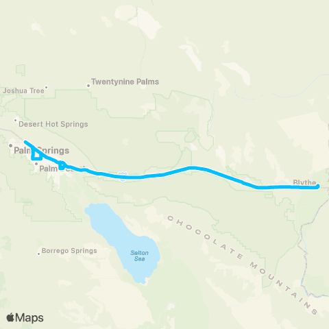 Palo Verde Valley Transit Authority Wellness Express map