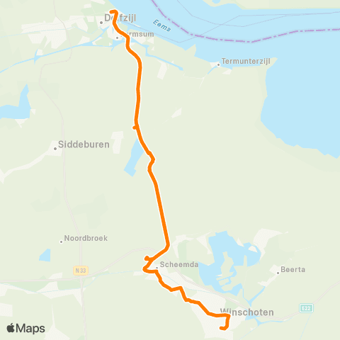 Qbuzz Delfzijl - Winschoten map