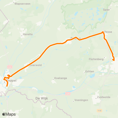 Qbuzz Meppel - Hoogeveen map