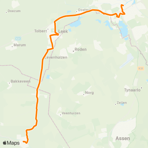 Qbuzz Oosterwolde - Groningen map