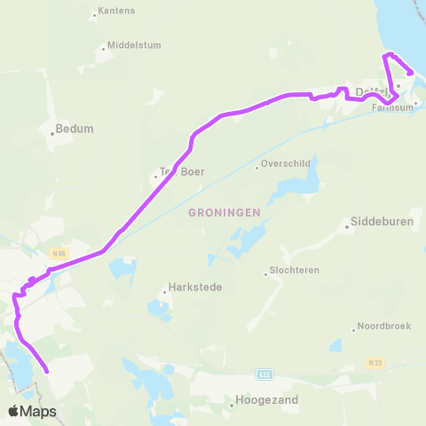 Qbuzz Delfzijl - Appingedam - Groningen - P+R Haren map