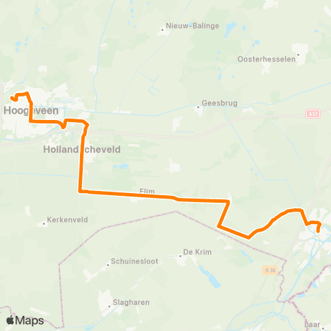 Qbuzz Hoogeveen - Coevorden map