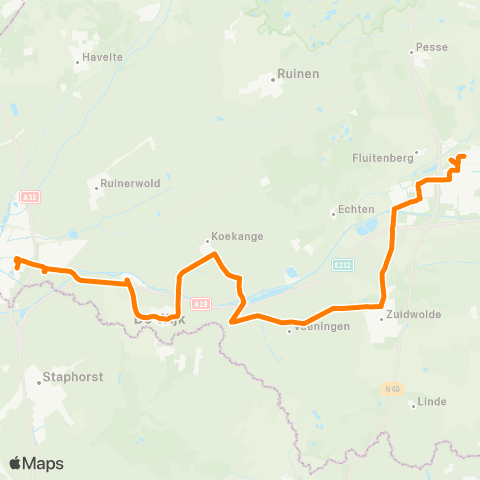 Qbuzz Hoogeveen - Meppel map