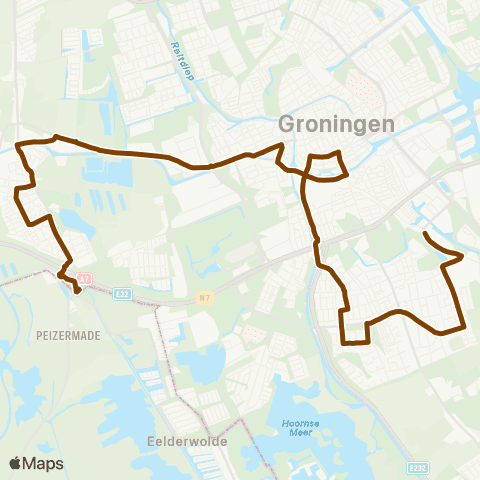 Qbuzz Hoogkerk - Hoendiep - HS - Europapark map