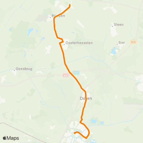 Qbuzz Coevorden - Zweeloo map