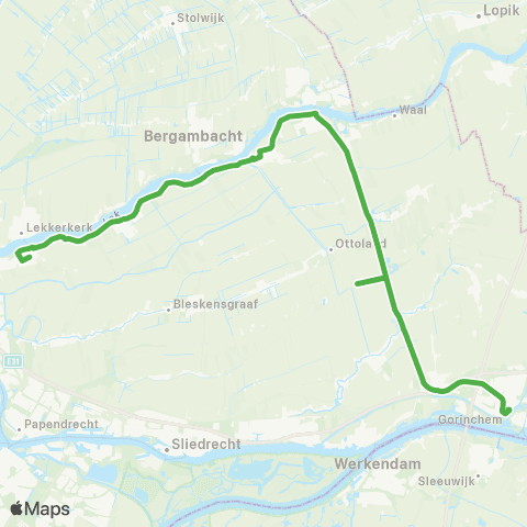 Qbuzz Gorinchem - Groot-Ammers - Nieuw-Lekkerland map