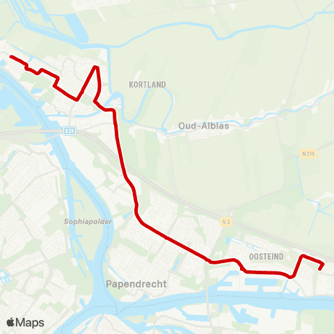 Qbuzz Dordrecht - Papendrecht - Alblasserdam map
