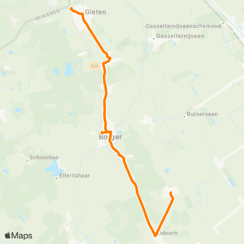 Qbuzz Exloo - Gieten map