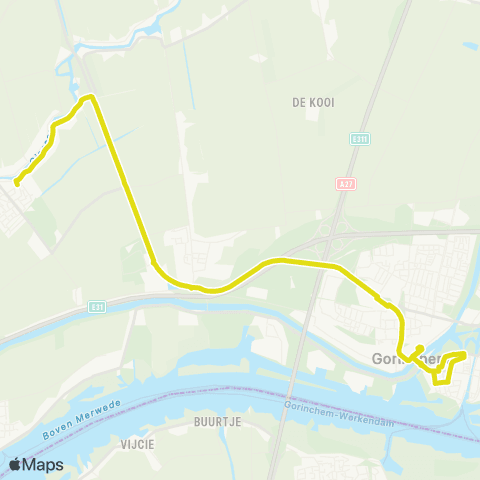 Qbuzz Gorinchem - Schelluinen - Giessenburg > 707 map