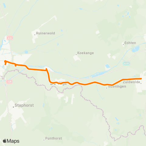 Qbuzz Zuidwolde - Meppel map