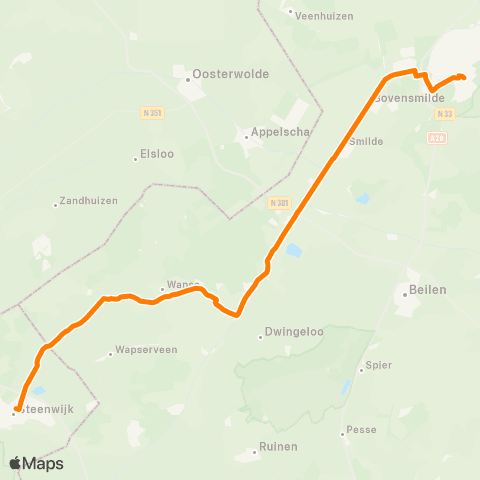 Qbuzz Assen - Dieverbrug - Steenwijk map