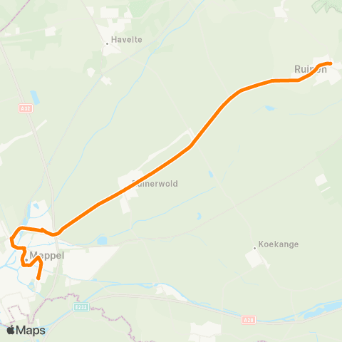 Qbuzz Nachtbus Meppel - Ruinen map