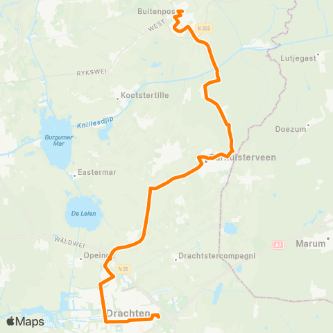 Qbuzz Buitenpost - Surhuisterveen - Drachten map