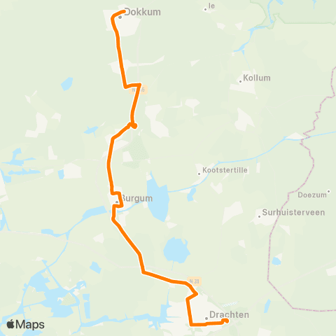 Qbuzz Dokkum - Feanwâlden - Drachten map