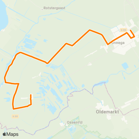 Qbuzz Wolvega - Scherpenzeel map