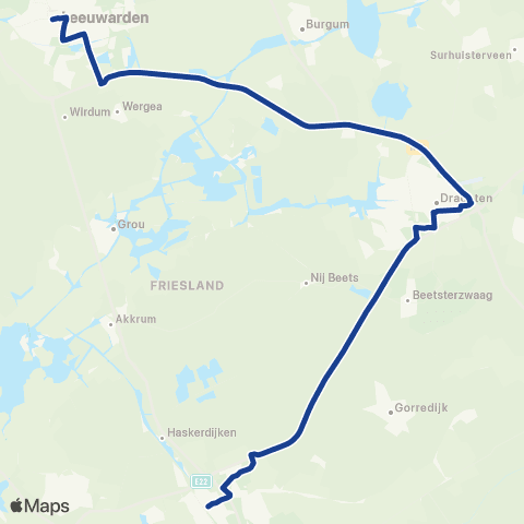 Qbuzz Leeuwarden - Drachten - Heerenveen map