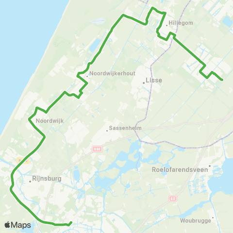Qbuzz Nieuw-Vennep - Hillegom - Noordwijk - Leiden map