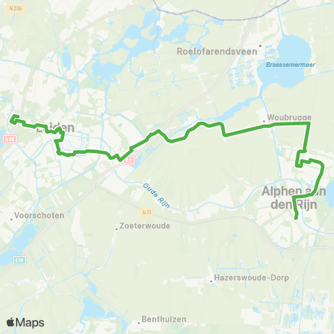 Qbuzz Alphen a / d Rijn - Oegstgeest Corpus map