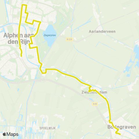 Qbuzz Bodegraven - Alphen a / d Rijn map