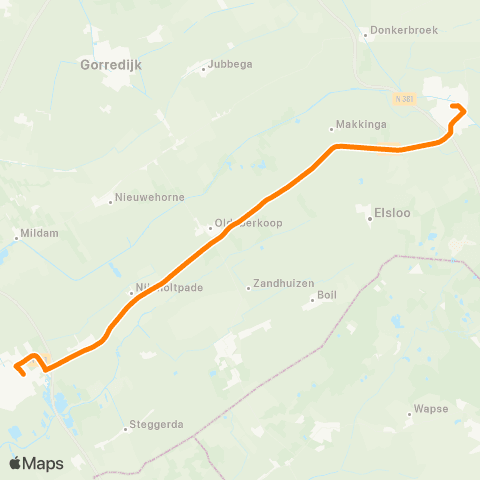 Qbuzz Wolvega - Oosterwolde map