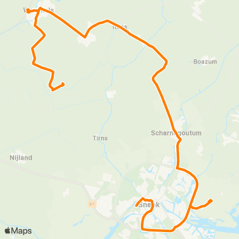 Qbuzz Sneek - Wommels - Hidaard map