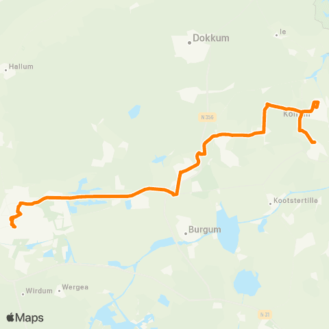 Qbuzz Buitenpost - Kollum - Feanwâlden - Leeuwarden map