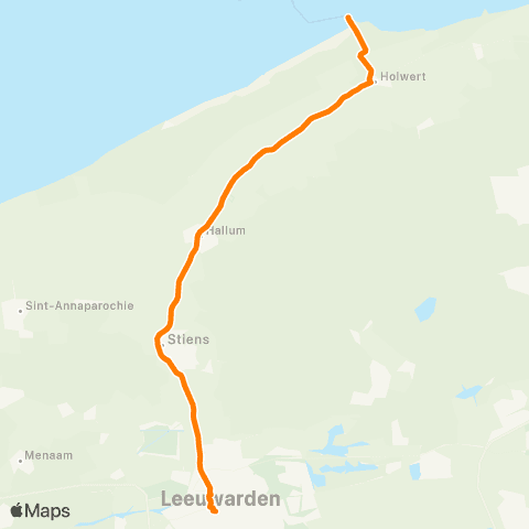 Qbuzz Holwert Veerdam - Leeuwarden map