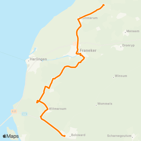 Qbuzz Minnertsga - Franeker - Bolsward map