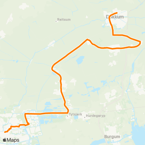 Qbuzz Dokkum - Driezum - Leeuwarden map