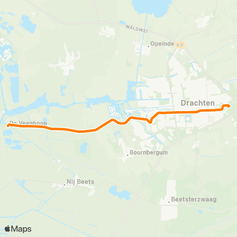 Qbuzz De Veenhoop - Drachten Transferium Oost map