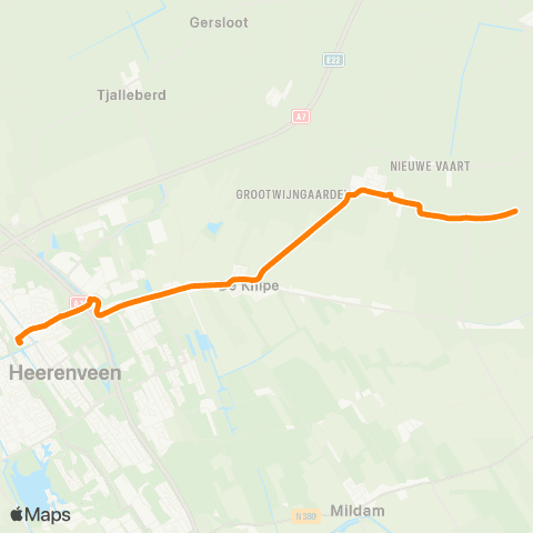 Qbuzz Jonkerslân - Heerenveen Busstation map