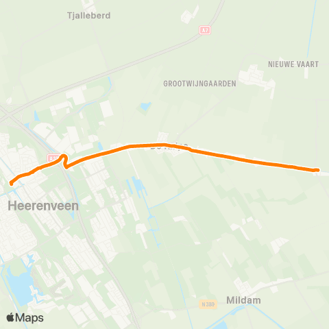 Qbuzz Bontebok - Heerenveen Busstation map