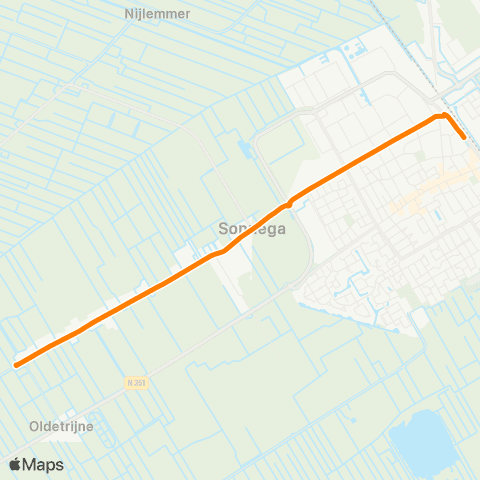 Qbuzz Oldetrijne - Wolvega Station map
