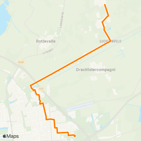 Qbuzz Boelenslaan - Drachten Transferium Oost map