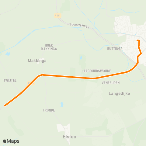Qbuzz Nijeberkoop - Oosterwolde Busstation map