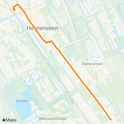 Qbuzz Oudeschoot - Heerenveen Busstation map