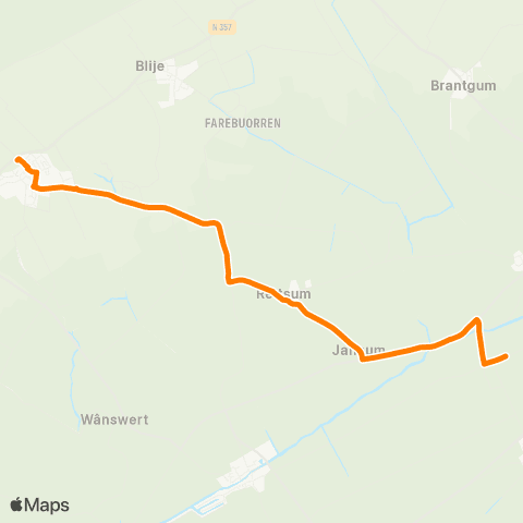 Qbuzz Sibrandahûs - Ferwert Provincialeweg map