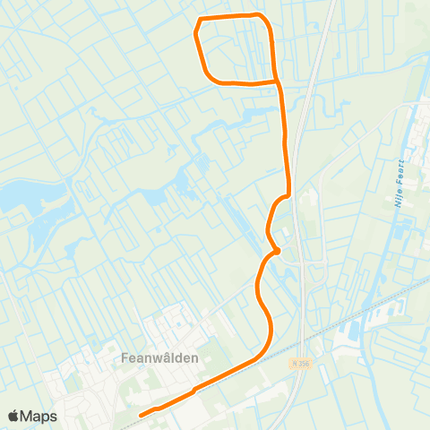 Qbuzz De Falom - Feanwâlden Station map
