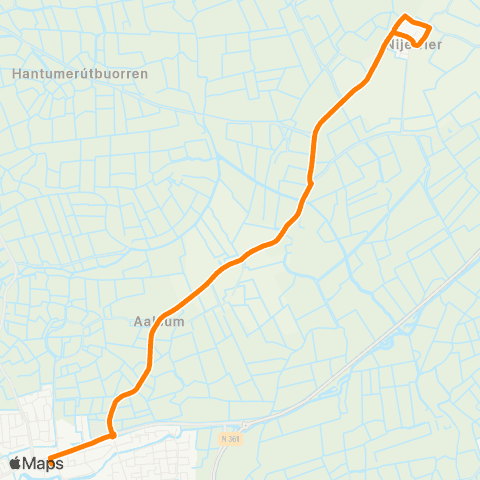 Qbuzz Nijewier - Dokkum Busstation map