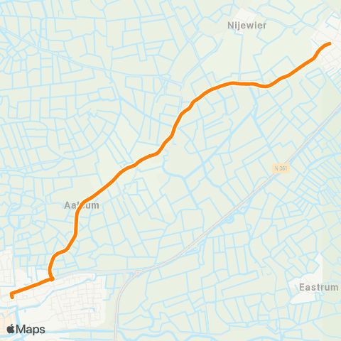Qbuzz Mitselwier - Dokkum Busstation map